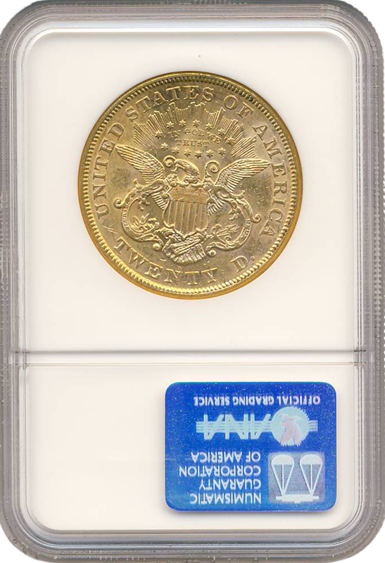 1871-S $20 Liberty NGC AU58