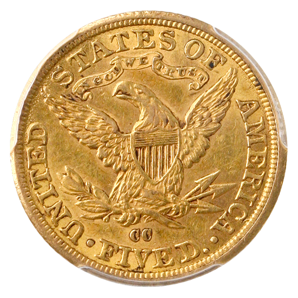 1881-CC $5 Liberty PCGS AU58 CAC