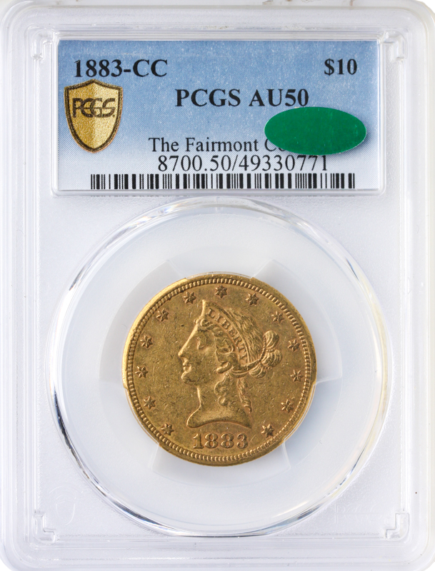 1883-CC $10 Liberty PCGS AU50 CAC