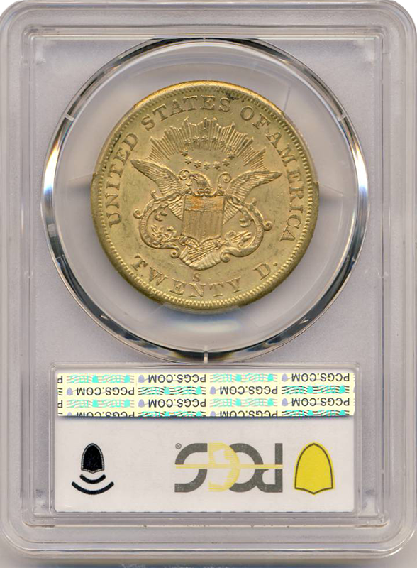 1859-S $20 Liberty PCGS AU58 CAC