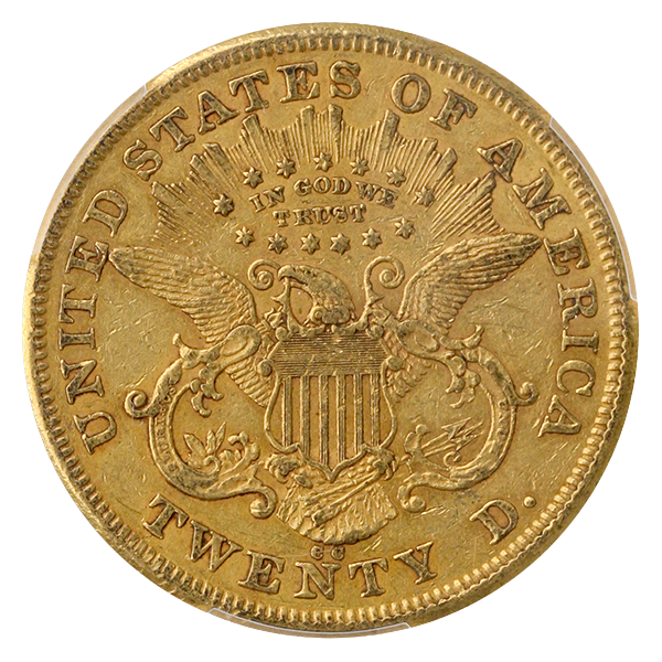 1872-CC $20 Liberty PCGS AU53 CAC