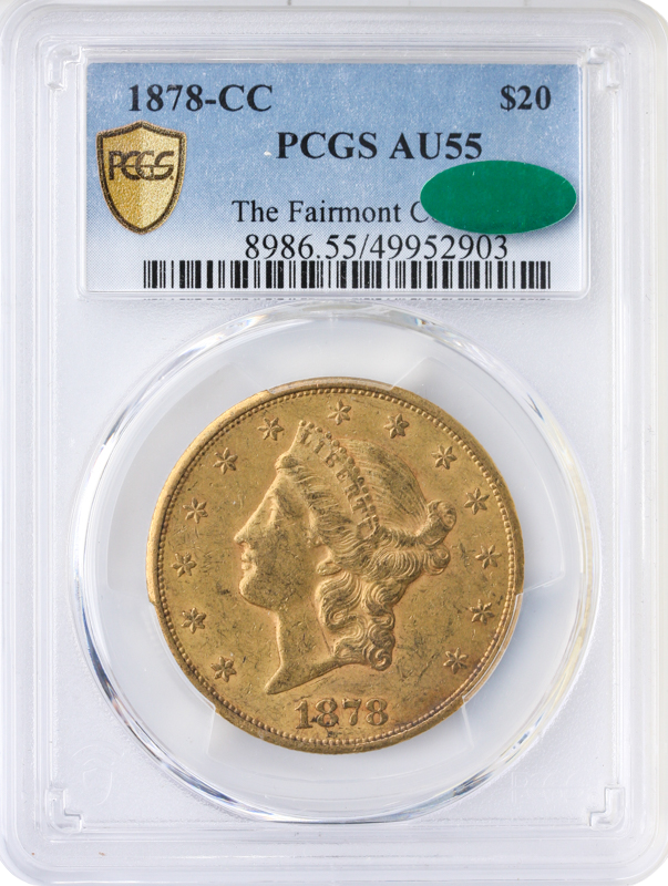 1878-CC $20 Liberty PCGS AU55 CAC