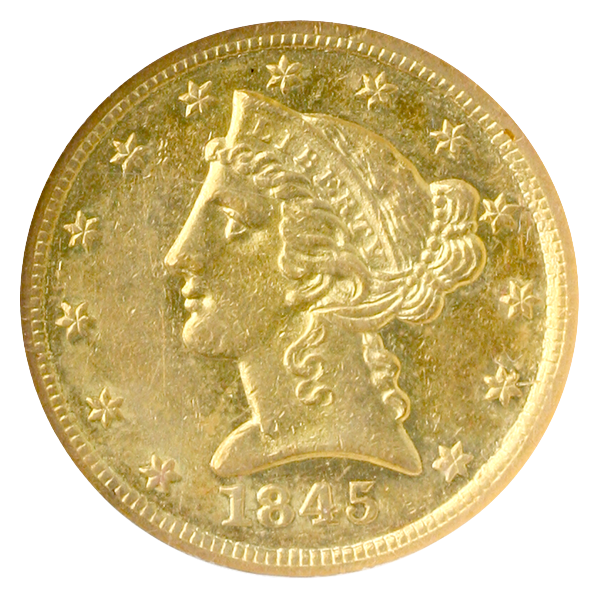 1845-D $5 Liberty NGC AU58 – Blanchard and Company