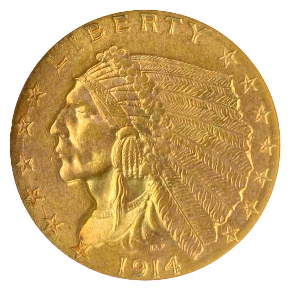 1914-D $2 1/2 Indian NGC MS63 CAC