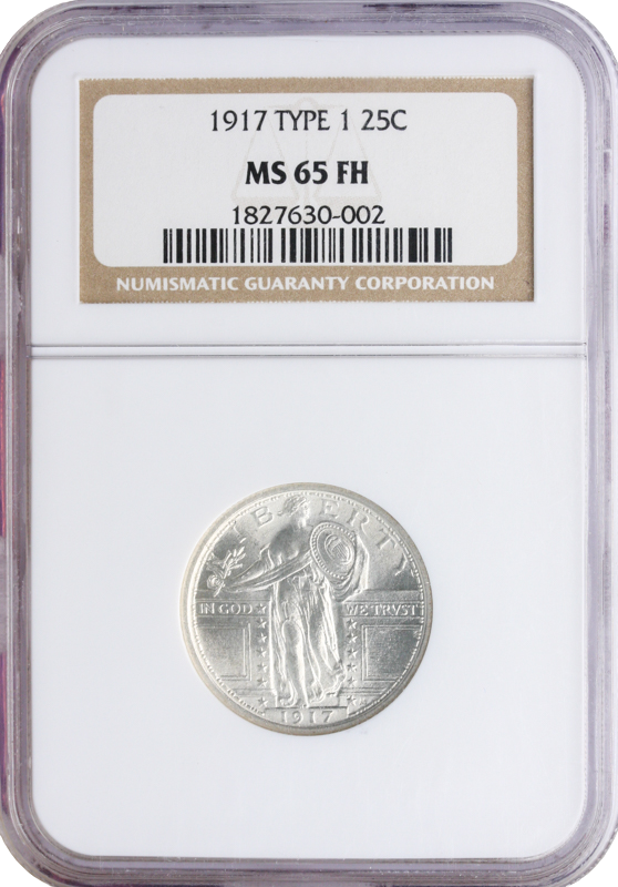 1917 Standing Liberty Quarter Type 1 Full Head NGC MS65