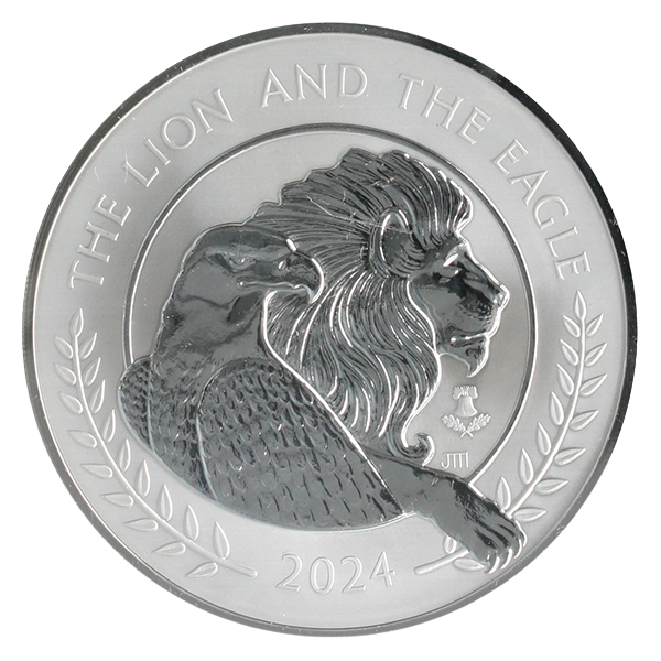 2024 5 oz Silver Royal Mint Lion & Eagle NGC PF70 Reverse - First Day of Issue