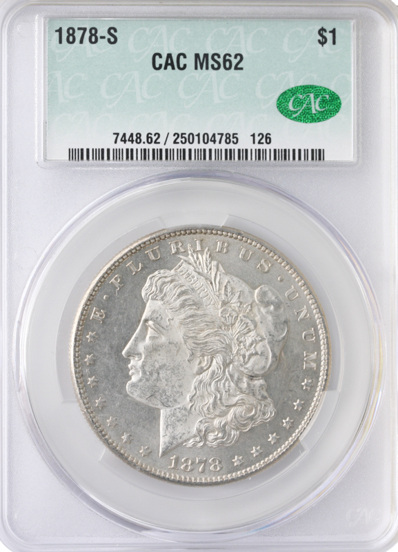 1878-S Morgan $1 CACG MS62