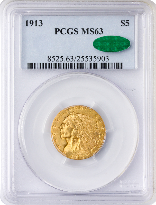 1913 $5 Indian PCGS MS63 CAC