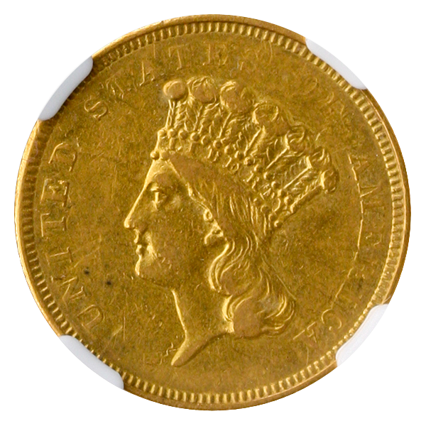 1854-O $3 Indian Princess NGC XF45 CAC