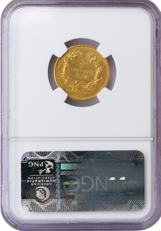 1854-O $3 Indian Princess NGC XF45 CAC