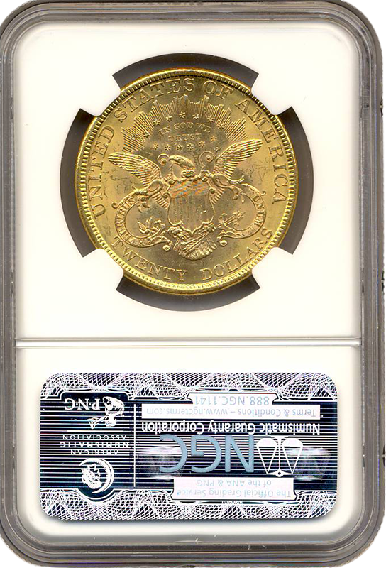 1877 $20 Liberty NGC MS61 CAC