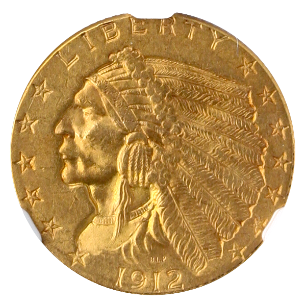 1912 $2.50 Indian NGC MS63 CAC