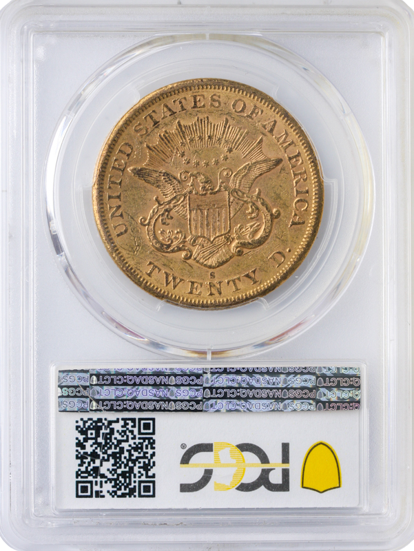 1865-S $20 Liberty PCGS AU58