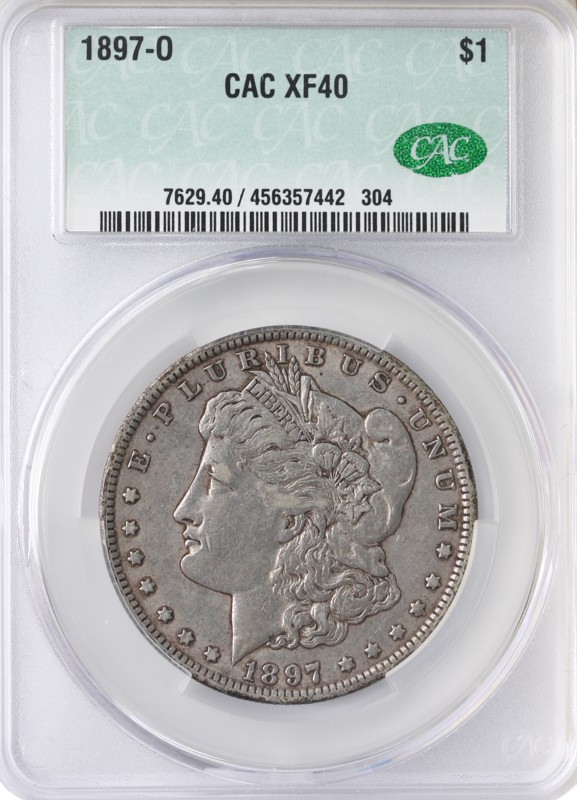 1897-O Morgan $1 CACG XF40 CAC