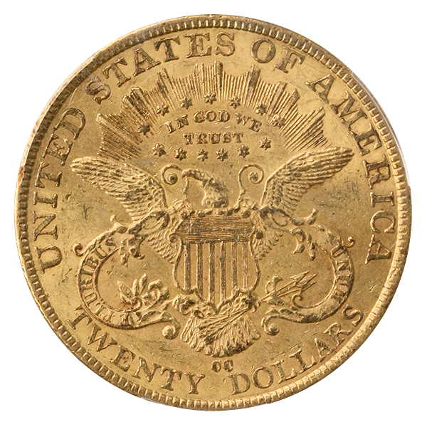 1892-CC $20 Liberty PCGS AU53 CAC