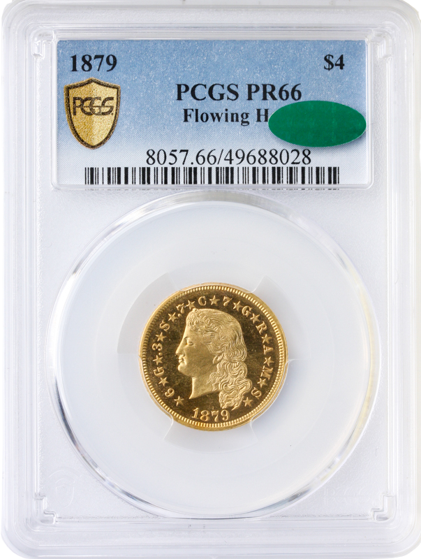 1879 $4 Flowing Hair Stella PCGS PR66 CAC