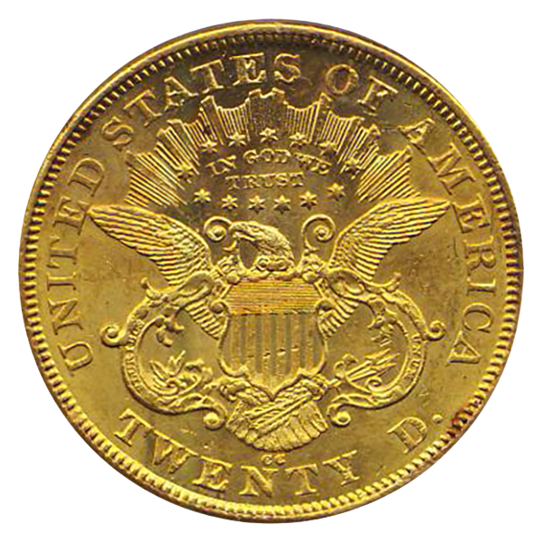 1875-CC $20 Liberty PCGS MS62