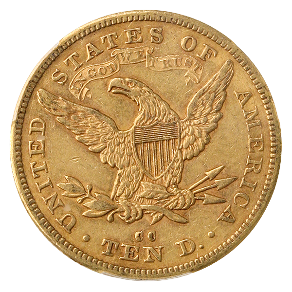 1880-CC $10 Liberty PCGS AU53 CAC