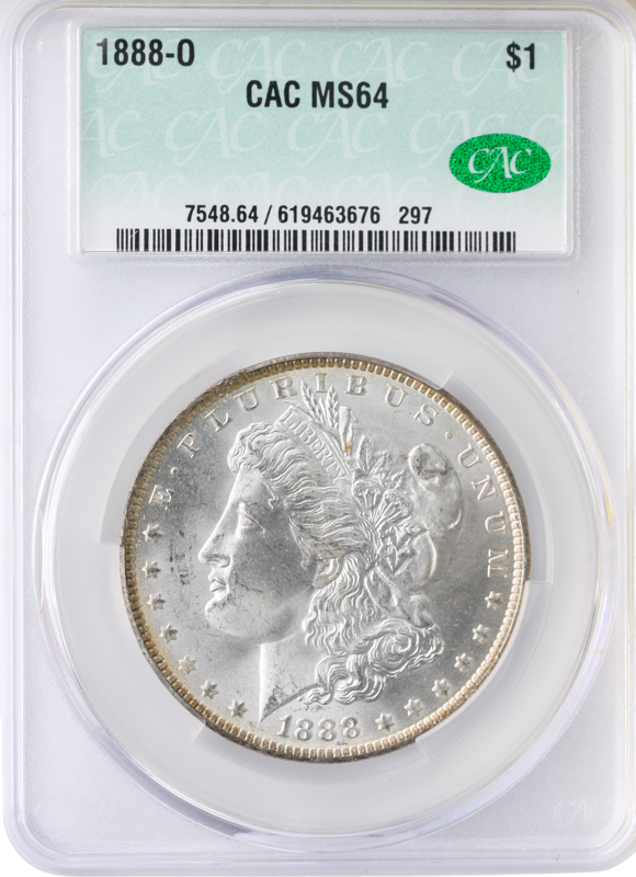 1888-O Morgan $1 CACG MS64