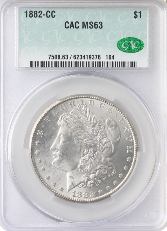 1882-CC Morgan $1 CACG MS63 CAC