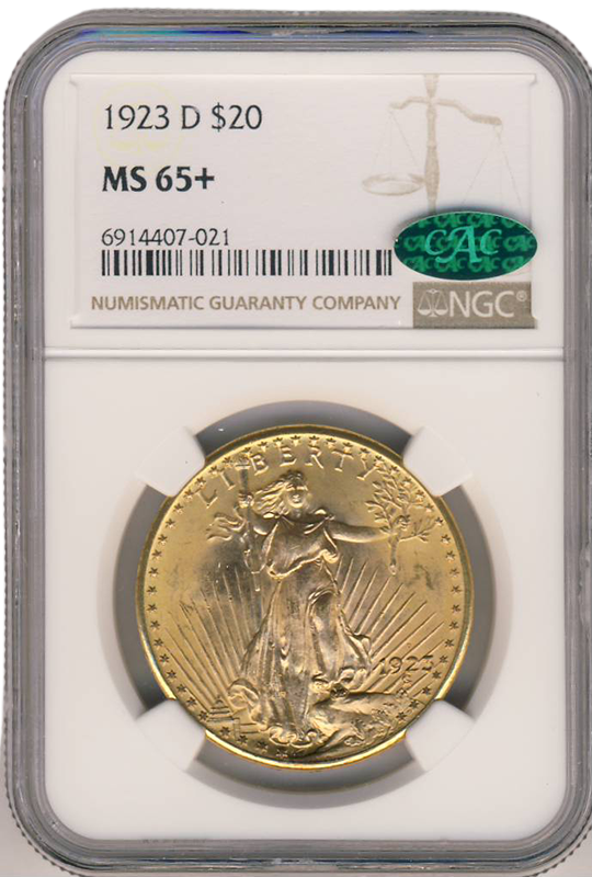 1923-D $20 Saint Gaudens NGC MS65 CAC