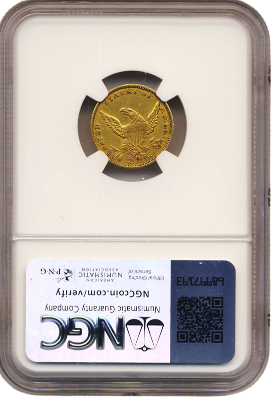 1834 $2 1/2 Classic NGC AU55 CAC