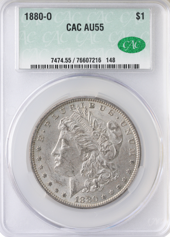 1880-O Morgan $1 CACG AU55 CAC