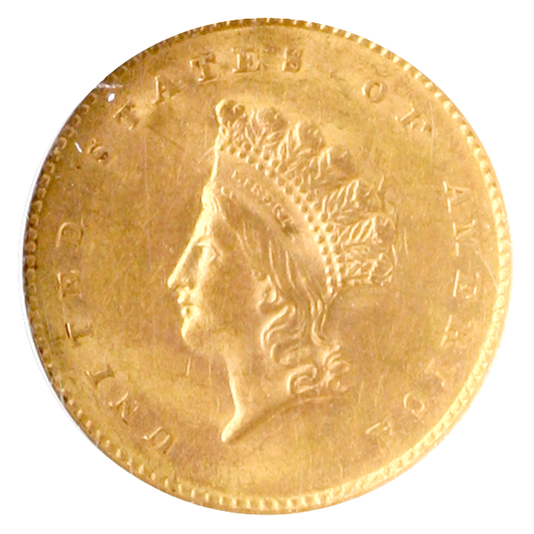 1855 Gold $1 Ty 2 NGC MS62