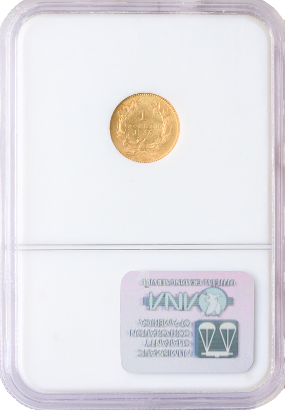 1855 $1 Gold Type 2 NGC MS62