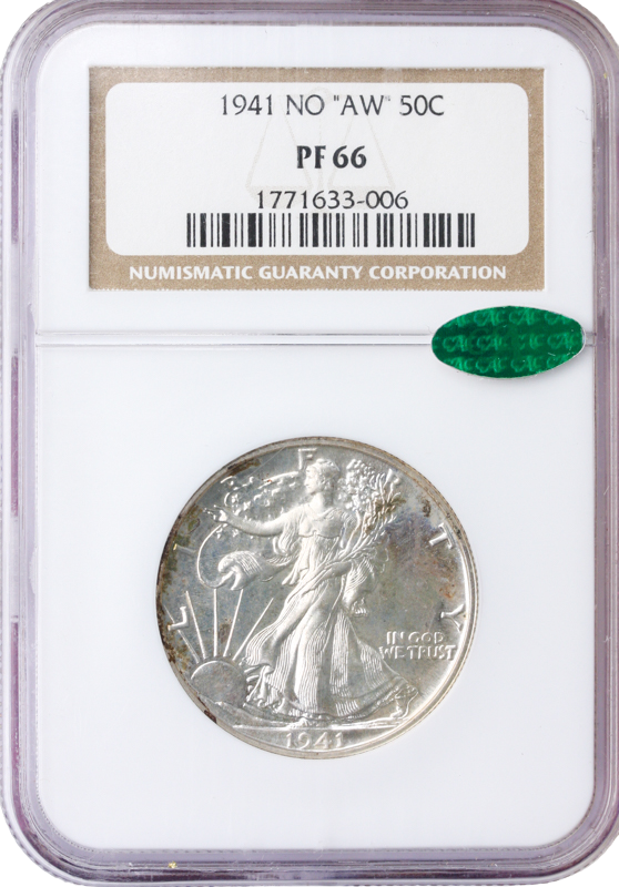 1941 Walking Liberty Half Dollar NGC PR66 CAC