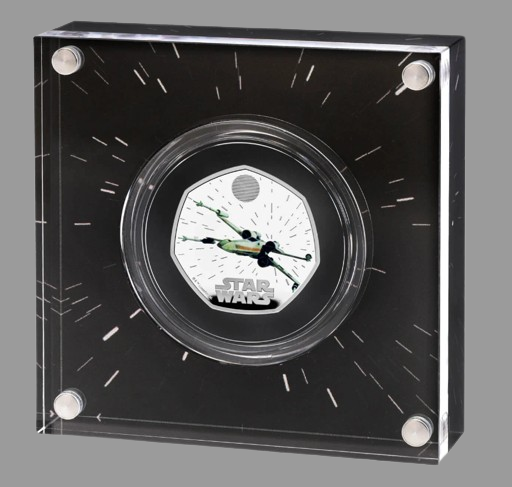 2024 50p Silver Royal Mint Star Wars X-Wing Proof Colorized