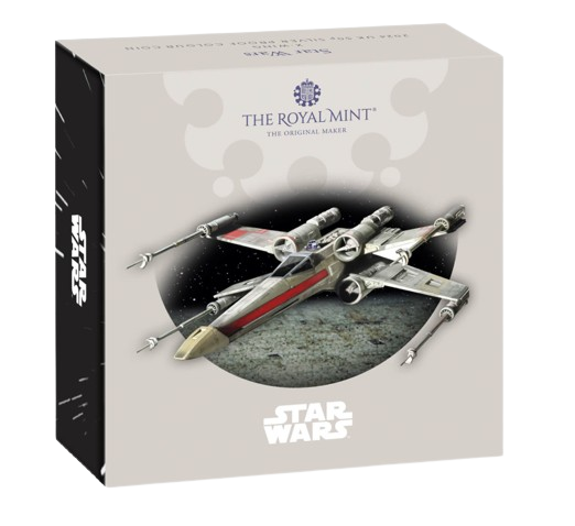 2024 50p Silver Royal Mint Star Wars X-Wing Proof Colorized