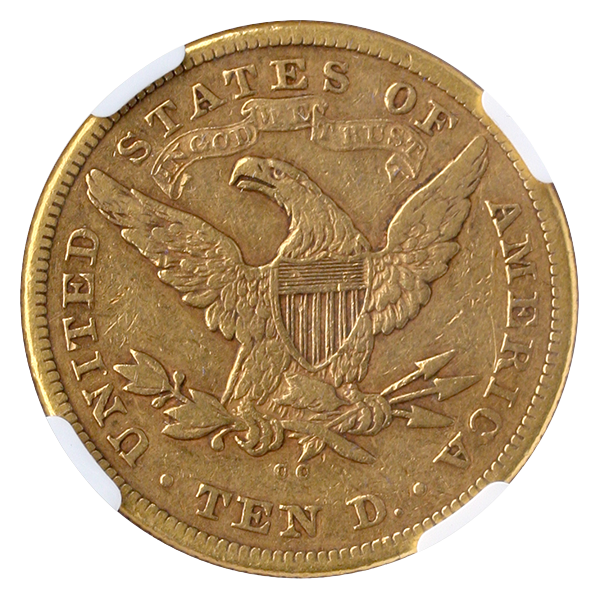 1876-CC $10 Liberty NGC VF25 CAC