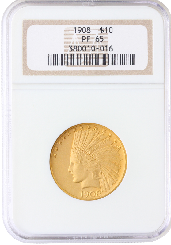 1908 $10 Indian NGC PR65