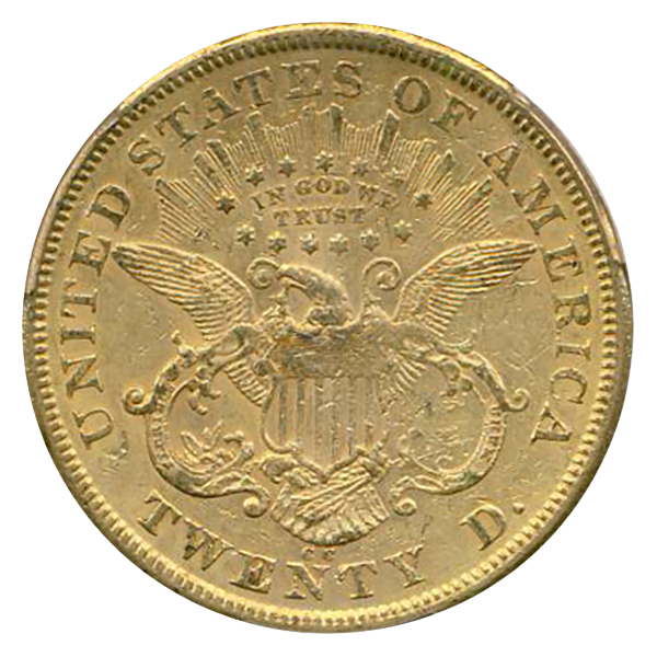 1874-CC $20 Liberty PCGS AU53