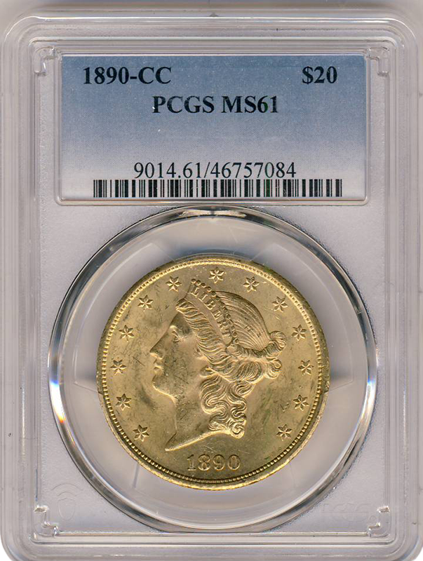 1890-CC $20 Liberty PCGS MS61