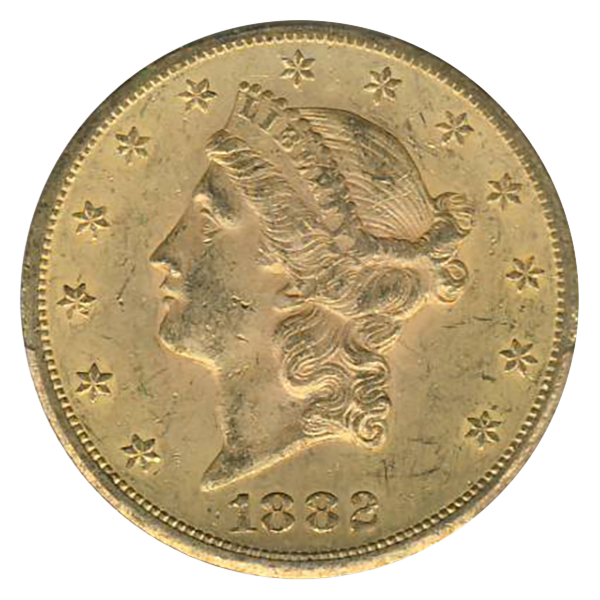 1882-CC $20 Liberty PCGS AU58 CAC