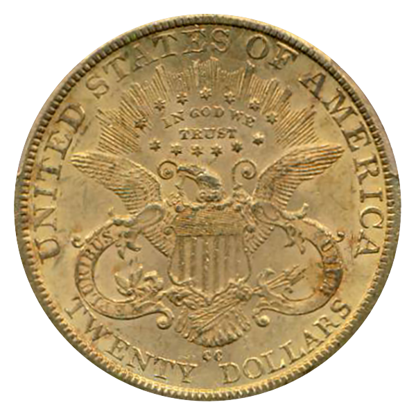 1883-CC $20 Liberty PCGS MS60 CAC