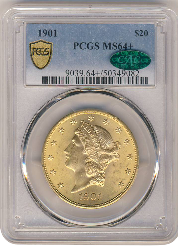 1901 $20 Liberty Gold Coin PCGS MS64 CAC