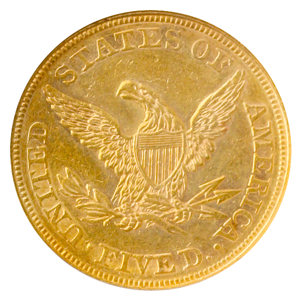 1862 $5 Liberty NGC AU58