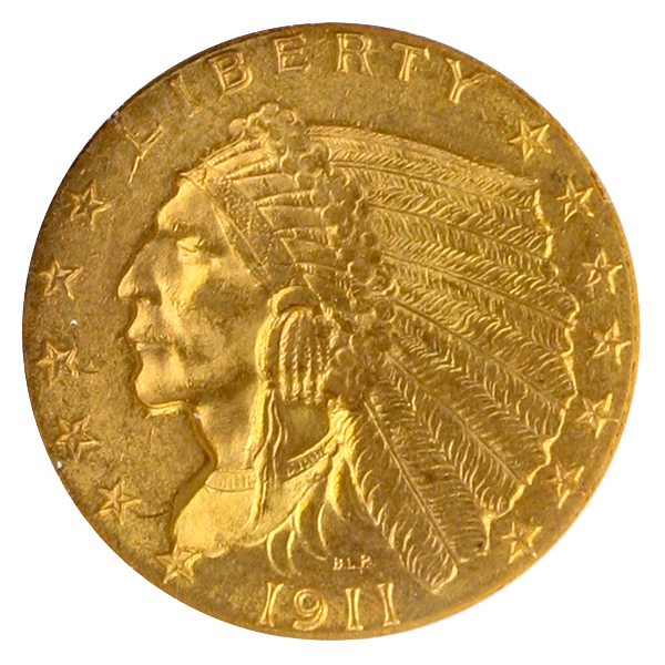 1911 $2.50 Indian NGC MS63 CAC