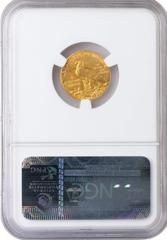 1908 $2 1/2 Indian NGC MS65 CAC