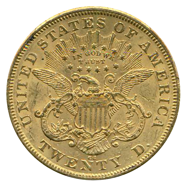 1875-CC $20 Liberty PCGS AU58 CAC