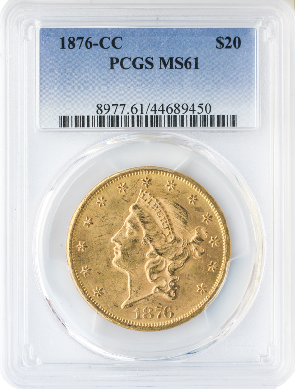 1876-CC $20 Liberty PCGS MS61