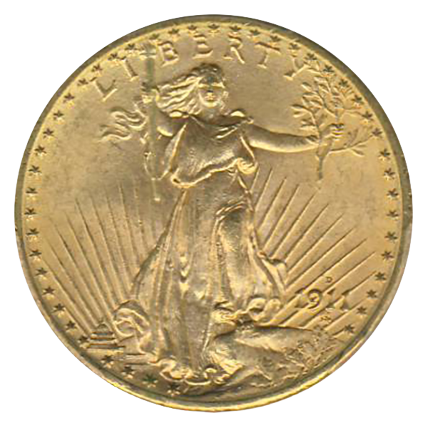 1911-D $20 Saint Gaudens PCGS MS64 CAC