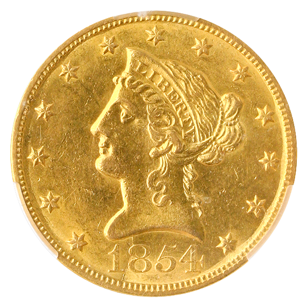 1854-O $10 Liberty CACG MS61