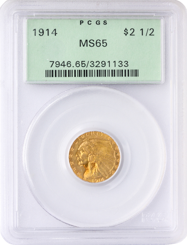 1914 $2.50 Indian PCGS MS65