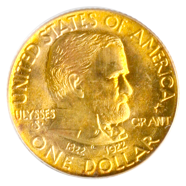 1922 $1 Grant Commemorative Gold Coin PCGS Mint State 66(MS66)