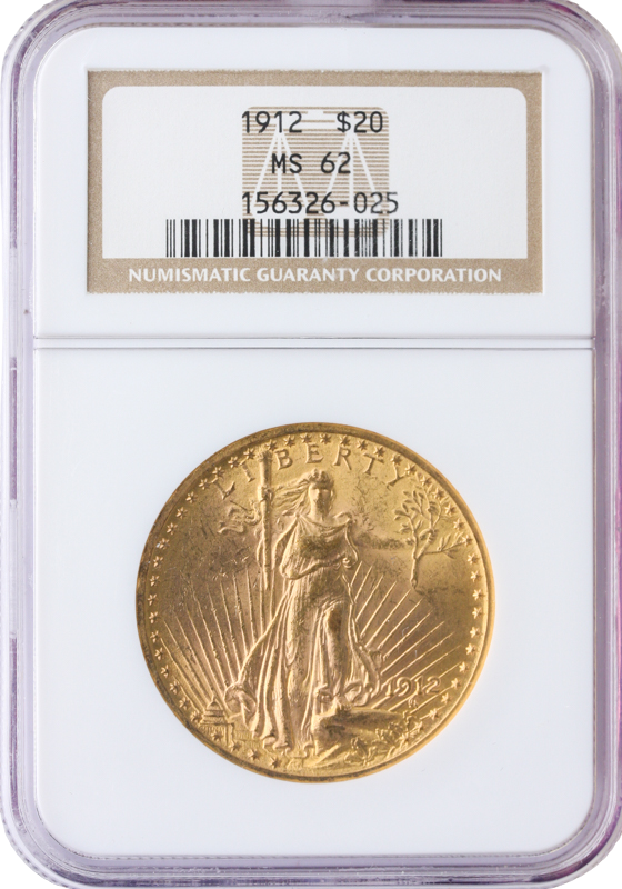 1912 $20 Saint Gaudens NGC MS62