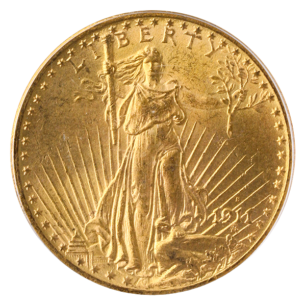 1911-S $20 St. Gaudens PCGS MS63